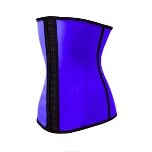 100% Latex Workout Style Waist Cincher, Sky Blue